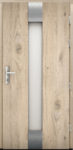 Drzwi zewnętrzne drewniane bielony dąb