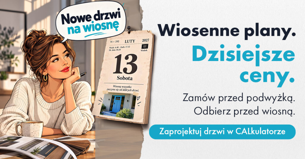 Promocja na drewniane drzwi zewnętrzne CAL - drzwi wejściowe do nowoczesnego domu